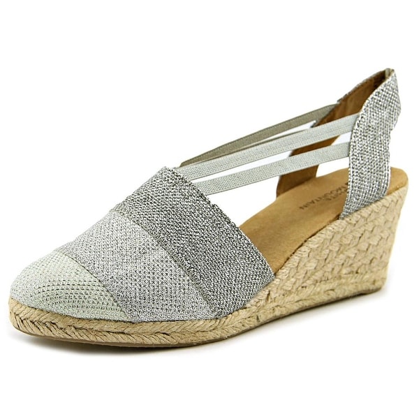 White Mountain Supreme Women W Round Toe Canvas Silver Espadrille