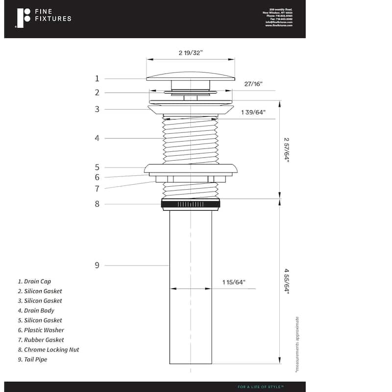 Fine Fixtures Pop-Up Bathroom Sink Drain