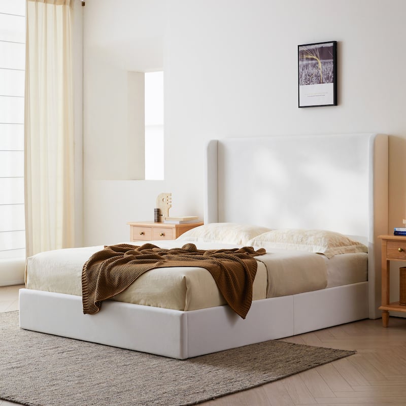 Upholstered Wingback Bed with 52.3\