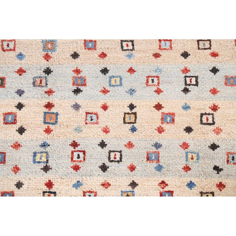 Vegetable Dye Gabbeh Kashkoli Oriental Area Rug Handmade Wool Carpet - 4'11" x 9'5"