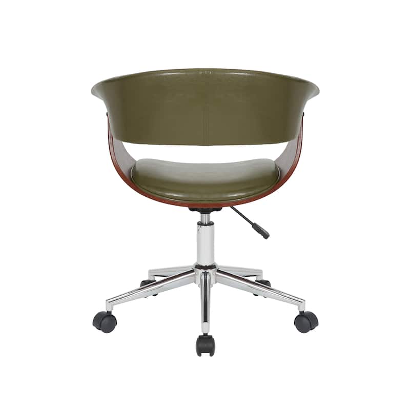 Carson Carrington Sauoarkrokur Faux Leather Office Chair with Chrome Base