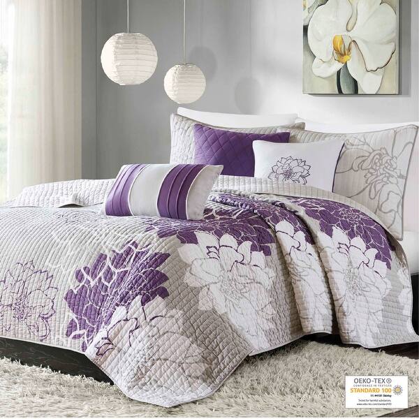 Shop Madison Park Bridgette Purple 6 Piece Coverlet Set On Sale Overstock 12059051