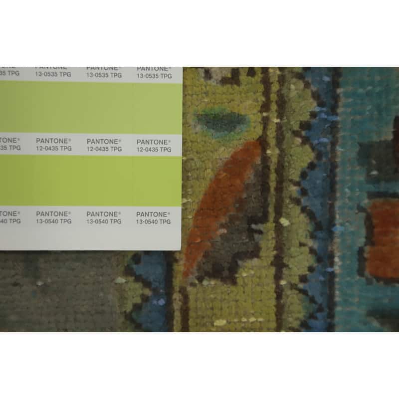 Hand Knotted Oriental 100% Wool Carpet Traditional Medallion Greys & Charcoal Tabriz Area Rug - 9' 7'' X 6' 7''
