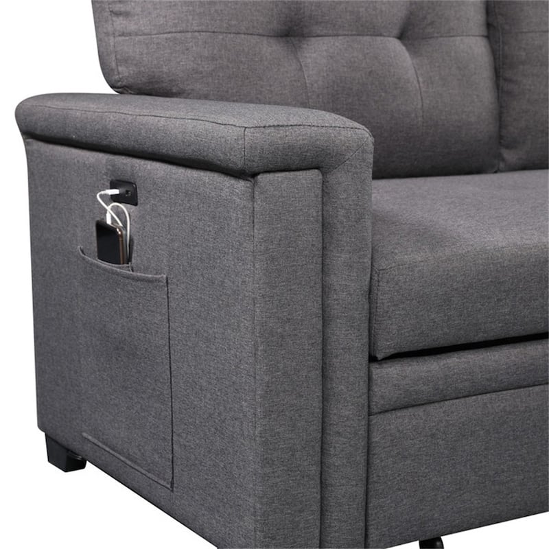 Reversible Sleeper Sectional Sofa w/ Storage Chaise USB Charging Ports