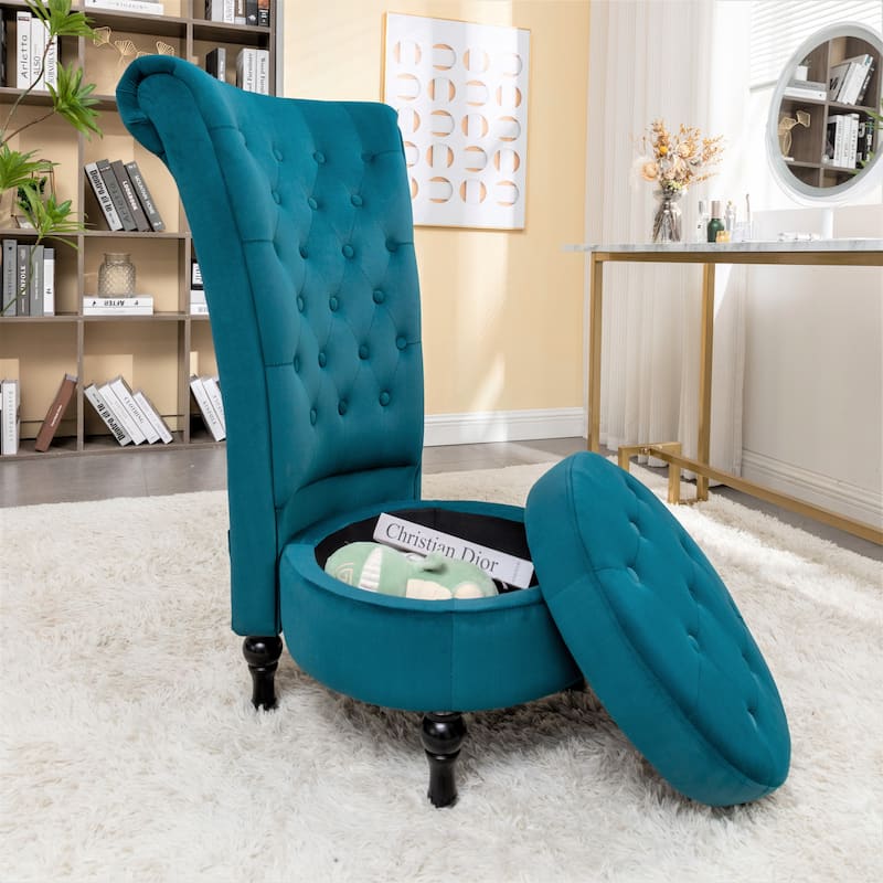 Gosser 20" Wide Velvet High Back Vanity Chair