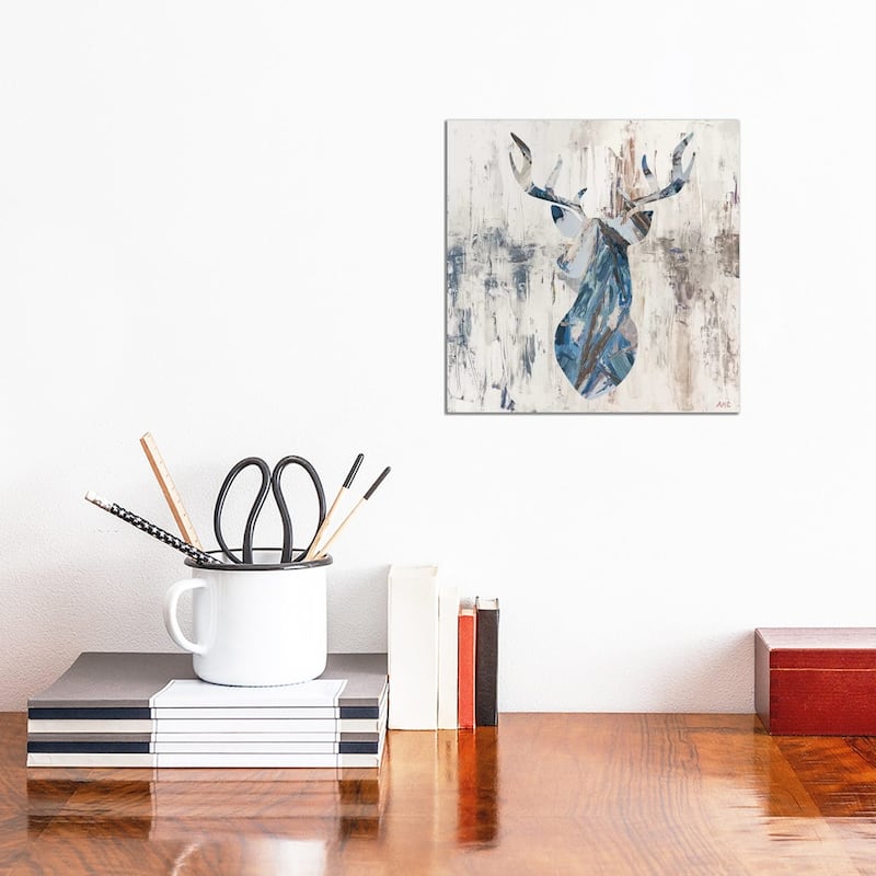 iCanvas "Blue Rhizome Deer Bust" by Ann Marie Coolick Canvas Print - 12x12x1.5