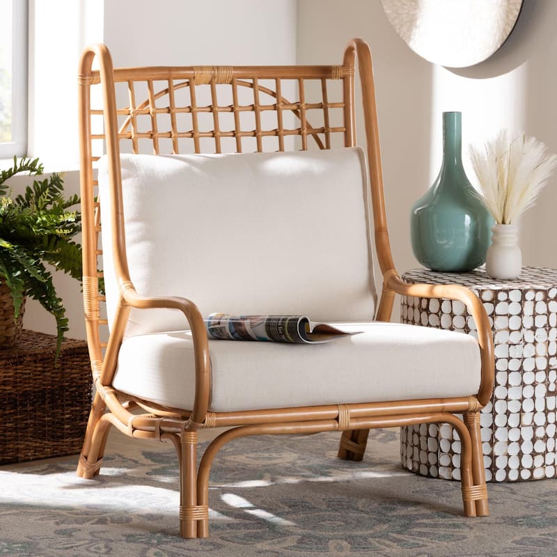Helina Bohemian Light Honey Rattan Accent Chair