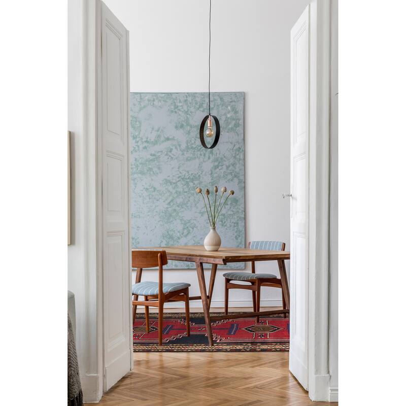 ECARPETGALLERY Hand-knotted Konya Anatolian Dark Navy, Red Wool Rug - 3'7 x 10'1