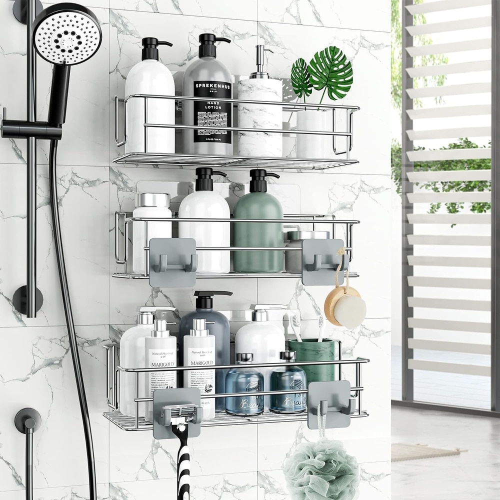 Rustproof Tension Pole Shower Caddy with 4 Basket Shelves, 60 to 108 -  Bed Bath & Beyond - 39476377