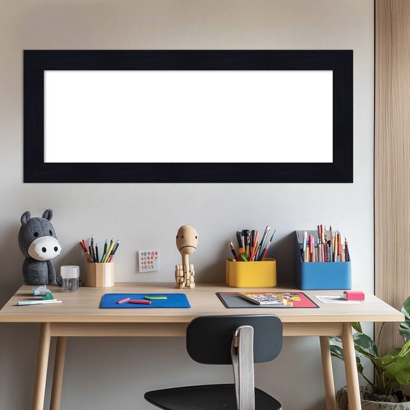 Amanti Art Shiplap Navy Framed Dry Erase Magnetic Board
