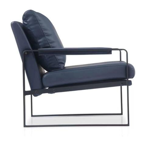 Lisbon Modern Leatherette Armchair with Metal Frame