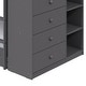 preview thumbnail 5 of 4, Classic Twin Bunk Bed with Cabinet, 4 Drawers, 3 Compartments, Ladder, Gray