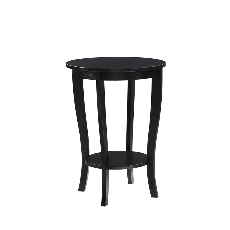 Convenience Concepts American Heritage Round End Table with Shelf