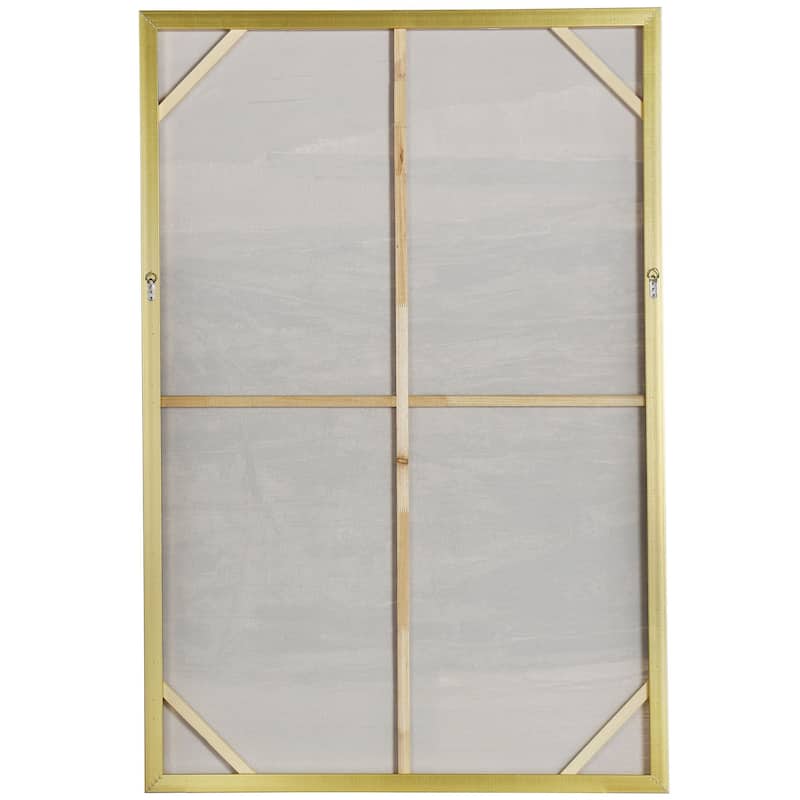 Neutral Layers - Mixed Media Abstract Canvas Wall Art - Gold Frame