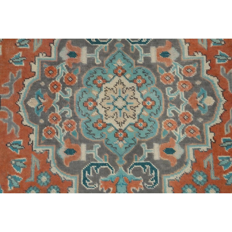 Hand Knotted Oriental 100% Wool Carpet Traditional Floral Oranges & Rust Tabriz Area Rug - 6' 5'' X 4' 8''