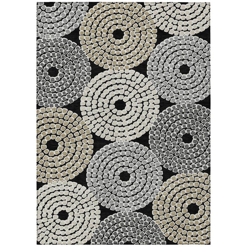 HomeRoots Geometric Transitional Rectangle Outdoor Rug