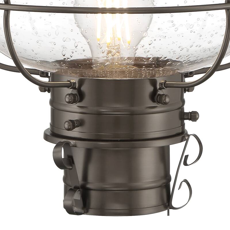 Elk Home Classic Onion Outdoor Post Light - Gun Metal with Seeded Glass