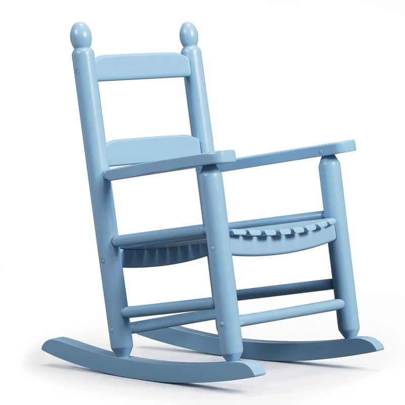 16 In. Kids Classic Solid Poplar Wood Rocking Chair, Egg-Shaped Seat For Ages 2–5 - 9' x 12'