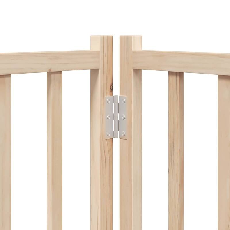 vidaXL Dog Gate Set of 4 Natural Wood Solid Fir Wood Medium Foldable - 11.8 x 126.0 x 35.4