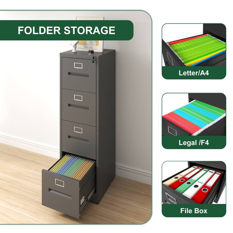 4-Drawer Locking Metal File Cabinet