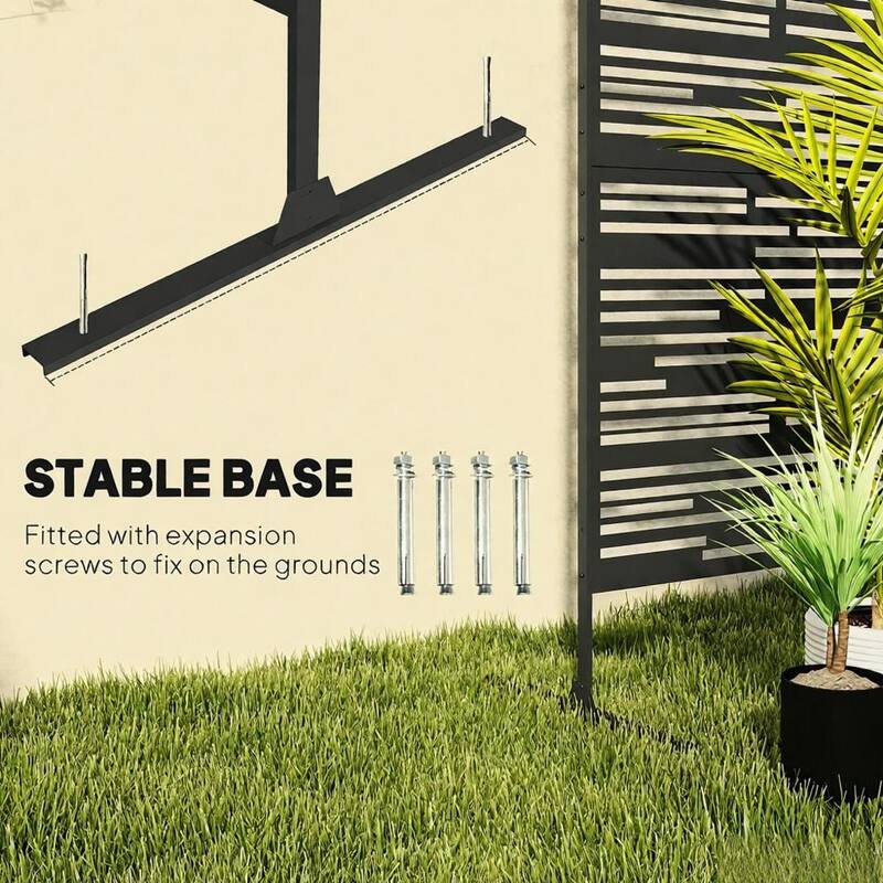 GDFStudio Outdoor Orin Steel Outdoor Privacy Screen with Trellis Function