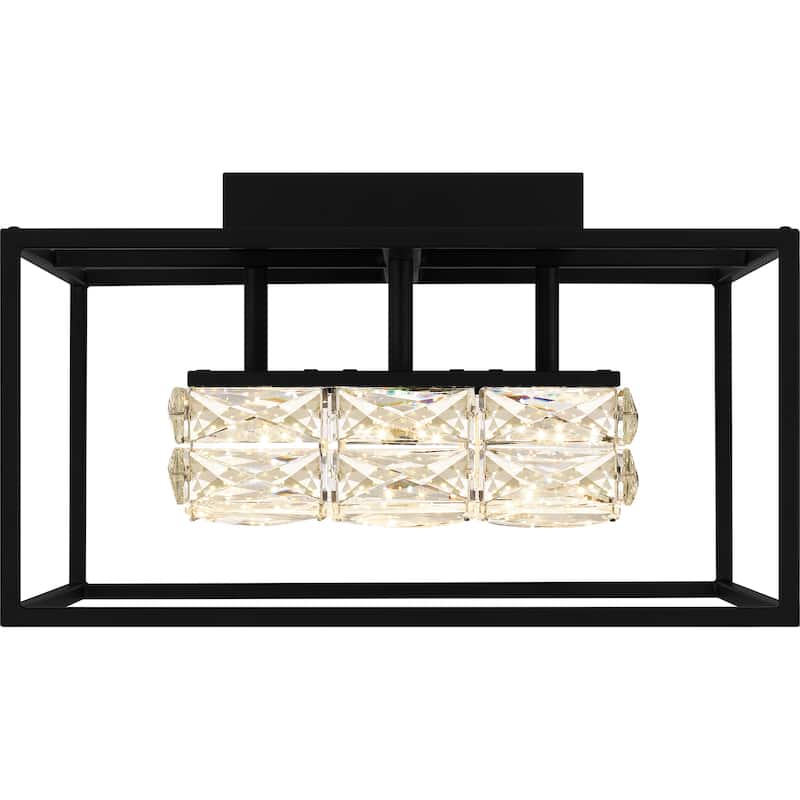 Dazzle Integrated LED Matte Black Semi-Flush Mount - Matte Black