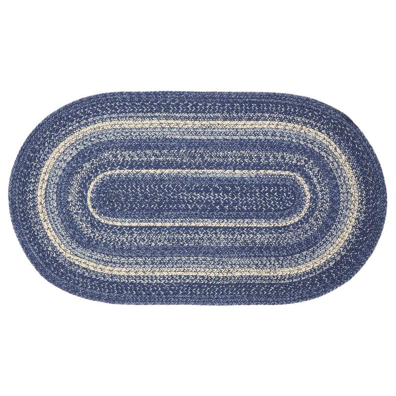 Great Falls Blue Jute Rug Oval w/ Pad 27x48 - 27" x 48" Oval
