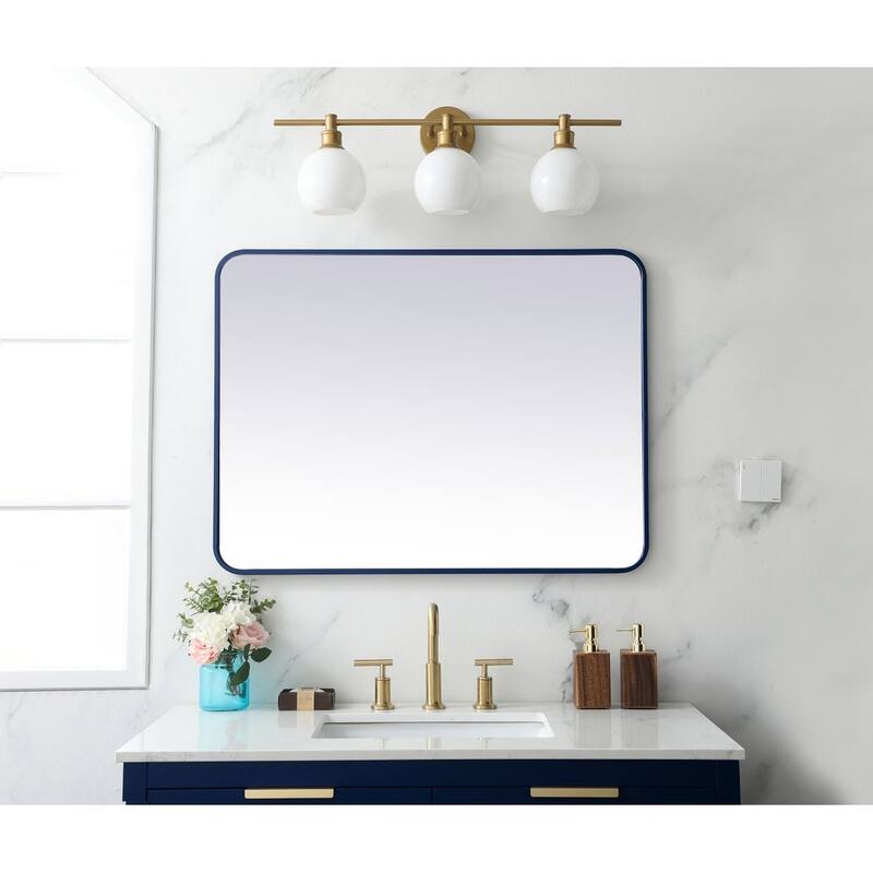 Ezra Soft Corner Metal Rectangular Mirror