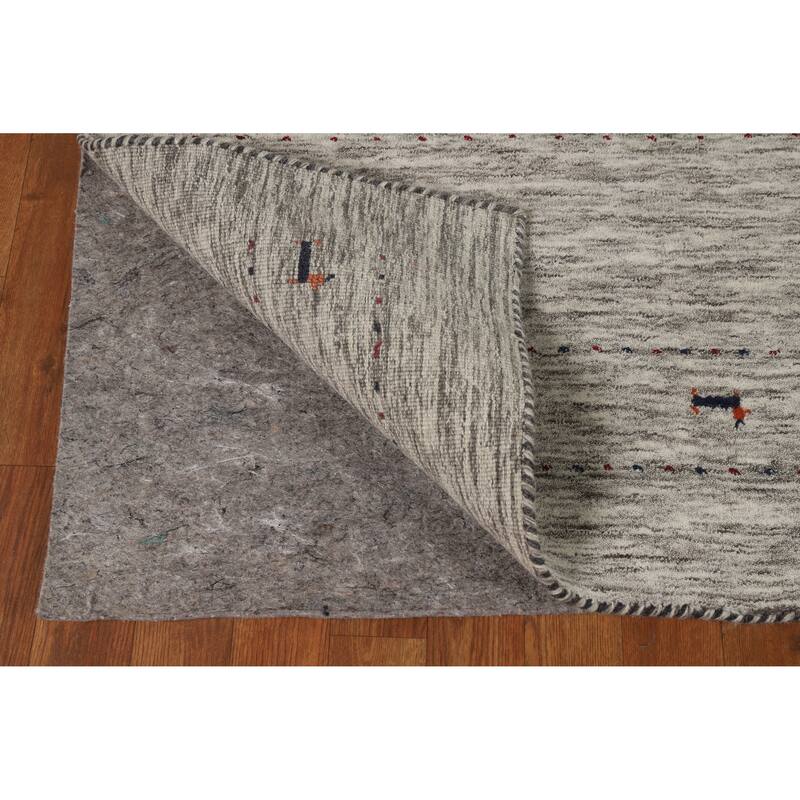 Hand Knotted Oriental 100% Wool Carpet Tribal Animal Pictorial Beige & Ivories Gabbeh Area Rug - 5' 11'' X 4' 1''