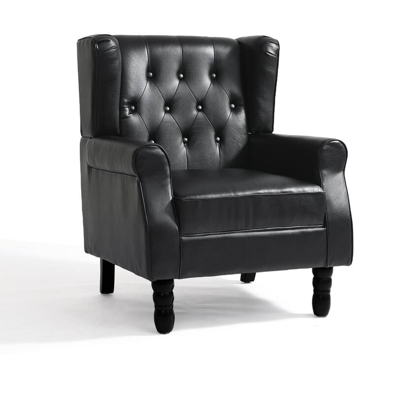 Button-Tufted Accent Club Chair Wingback Armchair Set of 2