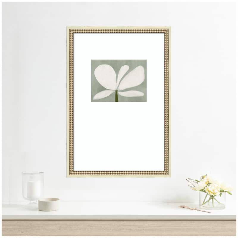 Kate and Laurel White Floral No. 2 by Gabrielly Guedes Framed Wall Art Print