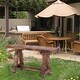 preview thumbnail 1 of 4, Wooden Garden Patio Bench With Retro Etching, Cappuccino Brown