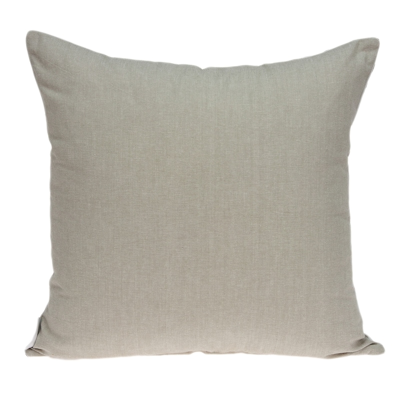 20" Beige Cotton Damask Throw Pillow
