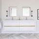 preview thumbnail 131 of 191, Wood Wall-Mounted Bathroom Vanity with Sink and Soft Close Drawers 72" x 20" - Glossy - Glossy White