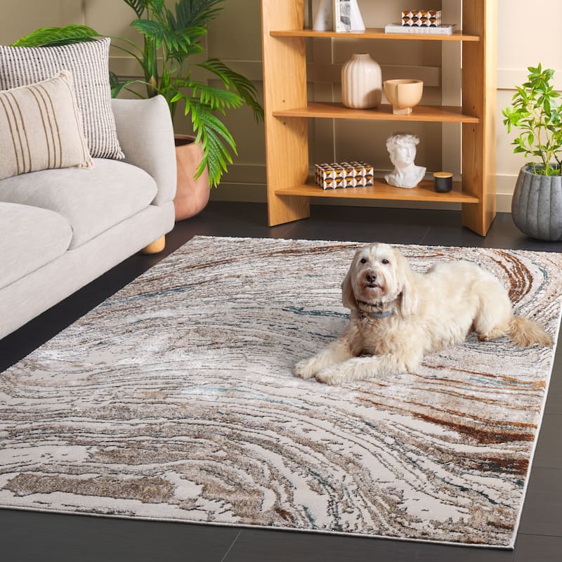 SAFAVIEH Alenia Visnja Modern Marble Design Rug - 5'2" x 7'