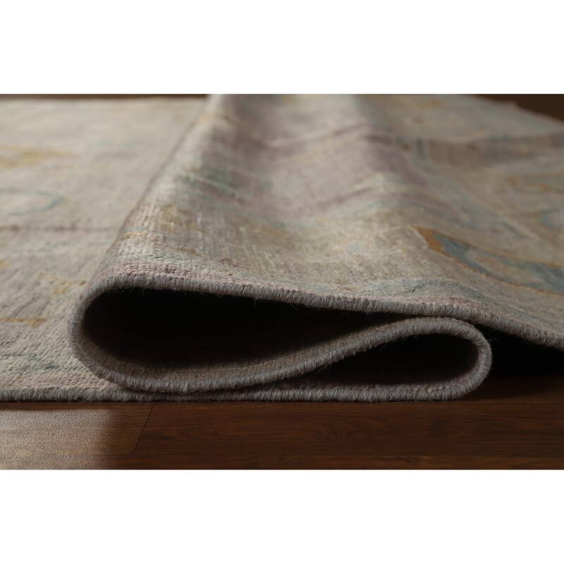 Hand Knotted Oriental 100% Wool Carpet Transitional All-Over Purples Oushak Area Rug - 9' 11'' X 8' 0''