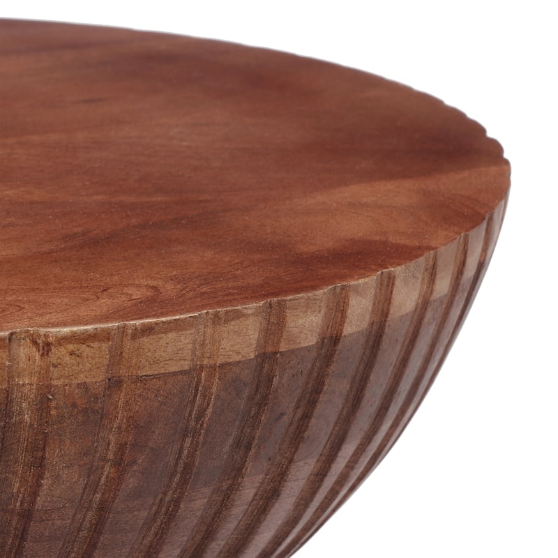 Christopher Knight Home Modern Mango Wood Drum-Shaped End Table