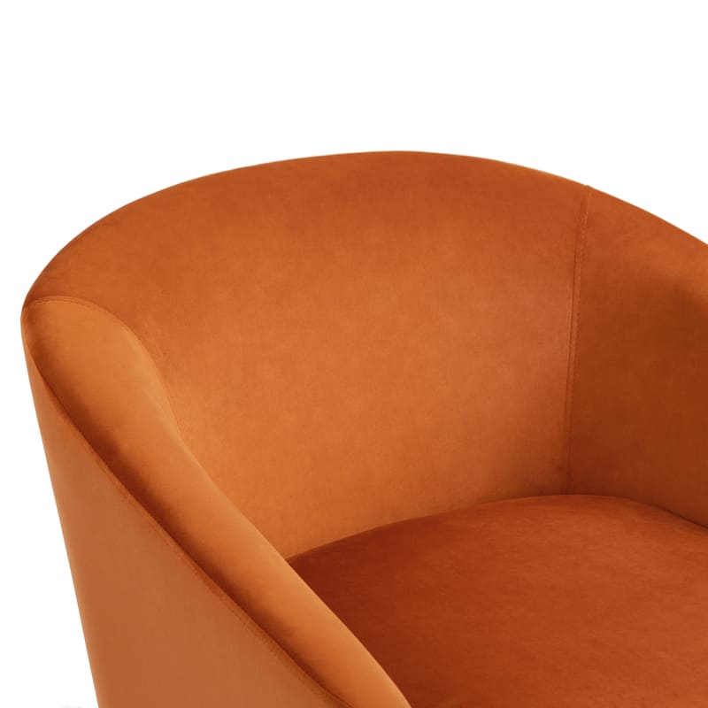 Vegan Leather Upholstered Swivel Barrel Accent Chair
