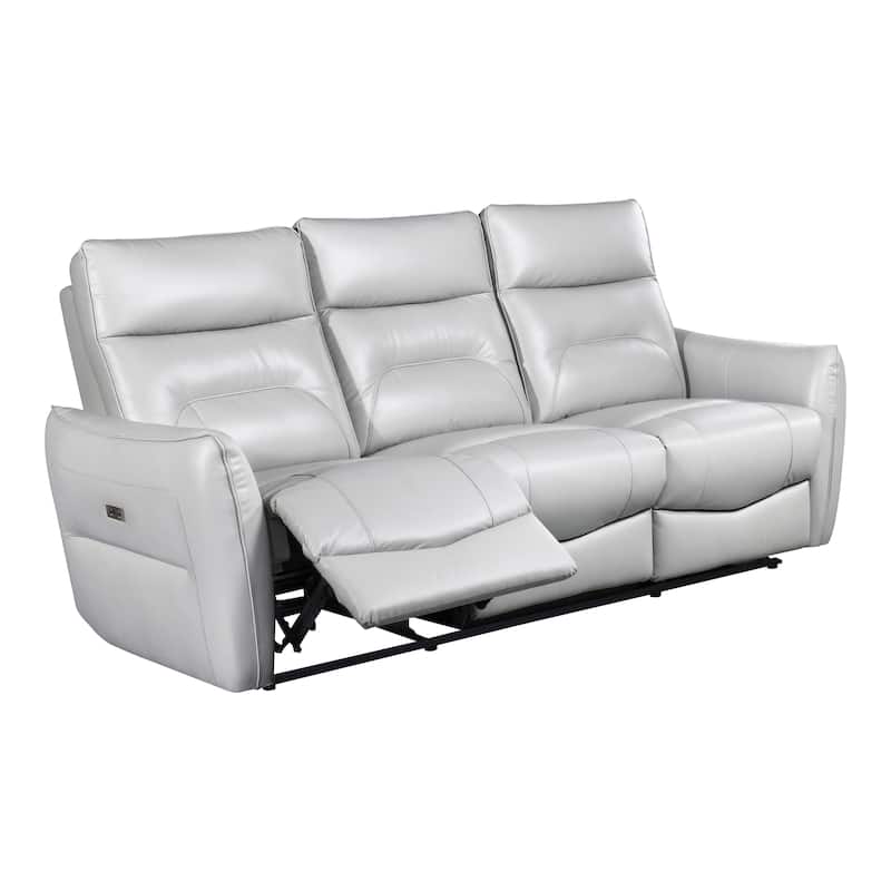Furniture of America Gemono Modern 2-Piece Power Recline Leather Match Sofa and Loveseat Set
