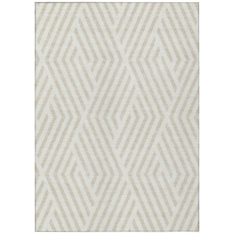 Gaso Stylish Geometric Weather Resistant Timeless Fusion Outdoor Rug