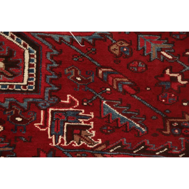 Hand Knotted Oriental 100% Wool Carpet Traditional Medallion Red Heriz Area Rug - 9' 5'' X 7' 10''