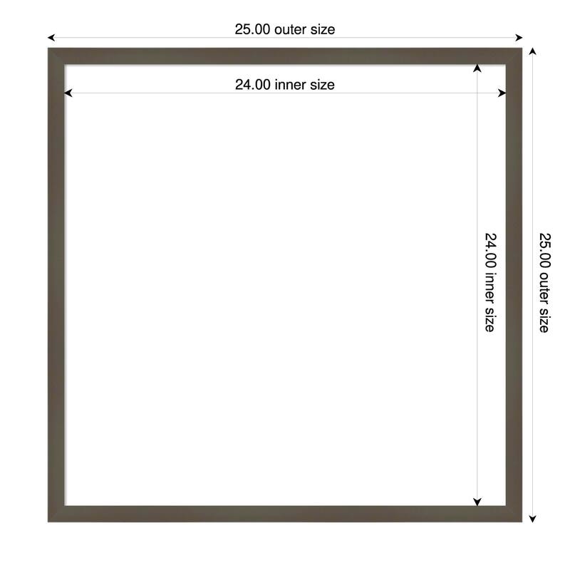 Amanti Art Svelte Clay Grey Framed Dry Erase Magnetic Board - 25 x 25 in - Svelte Clay Grey