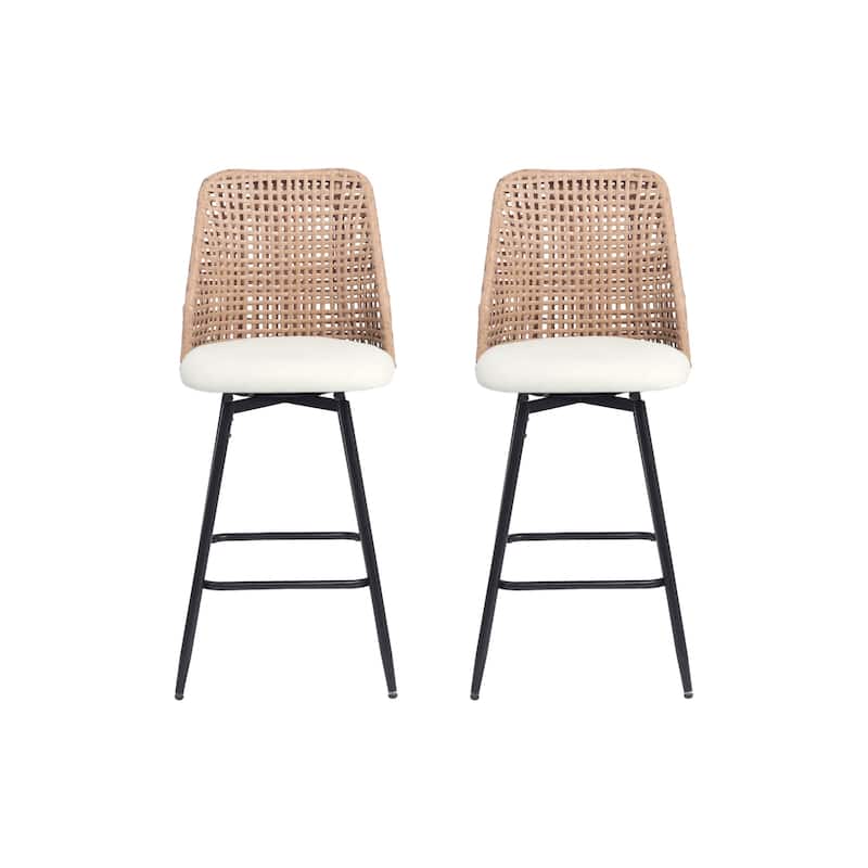 28.7"H Set of 2 Swivel Bar Stools/ Counter Stools with Metal Leg - Set of 2