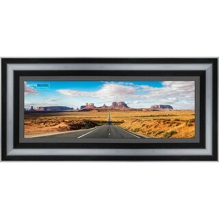 30x10 Lacquer Black Complete Wood Panoramic Frame with UV Acrylic, Foam ...