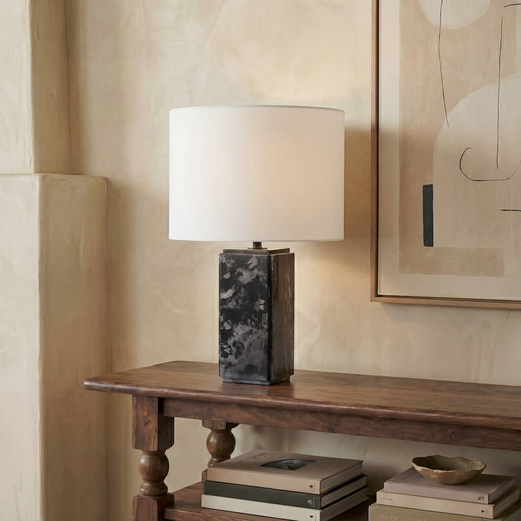 SAFAVIEH Couture Zahra Marble Tall Table Lamp - 15"W x 15"D x 23"H