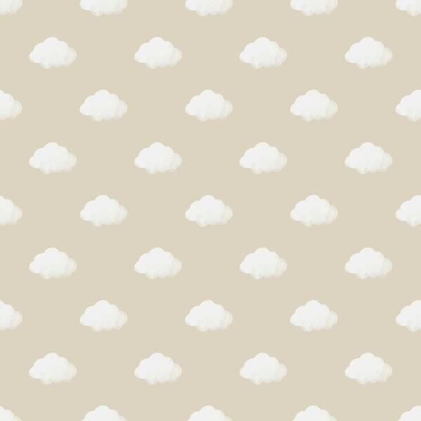 slide 2 of 6, Galerie Wallcoverings Little Explorers 2 Clouds Non-woven Matte Wallpaper Roll 33 feet x 21 inches - Beige