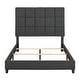 preview thumbnail 5 of 14, Bridgevine Home Tall Granite Dark Grey Square Headboard Upholstered Platform Bed