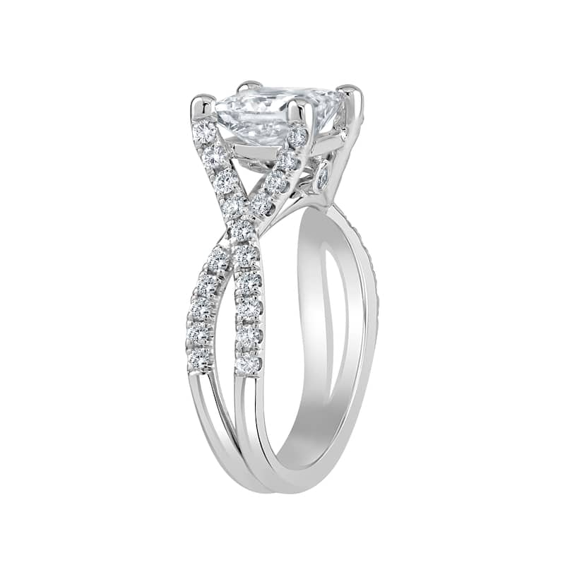 Auriya 14k-White Gold Lab Grown Princess Twisted-Shank Diamond Engagement Ring 2.50 ct. tw. (G-H VS)