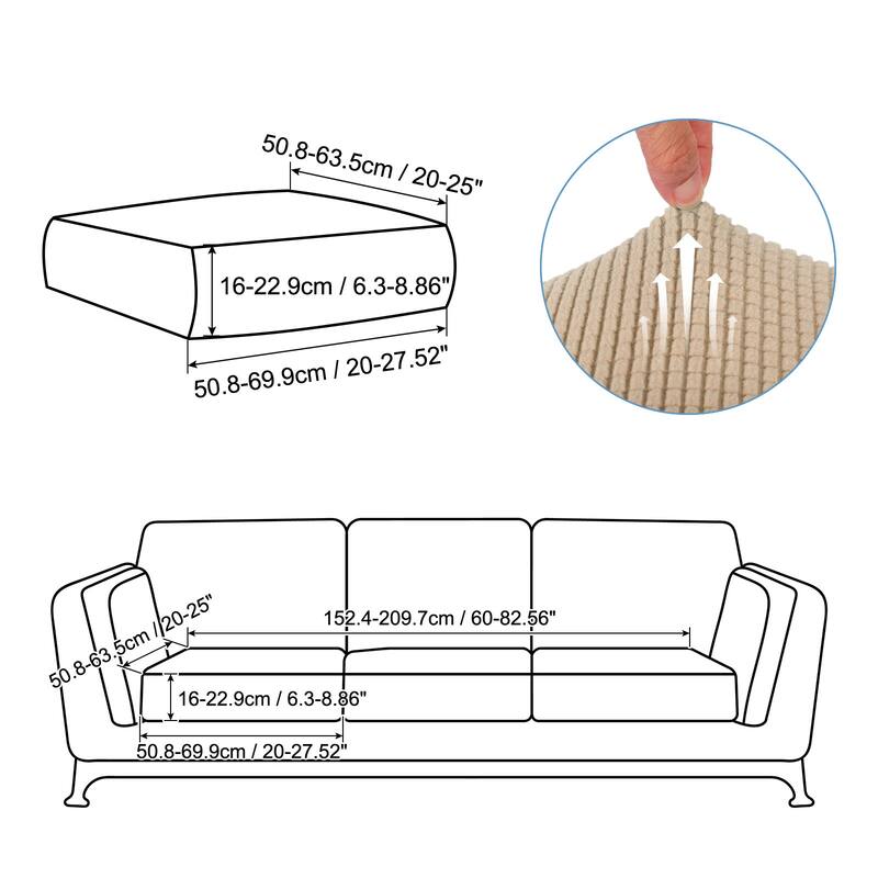 Couch Cushion Cover, 20"x20" Polyester Stretch Sofa Cover