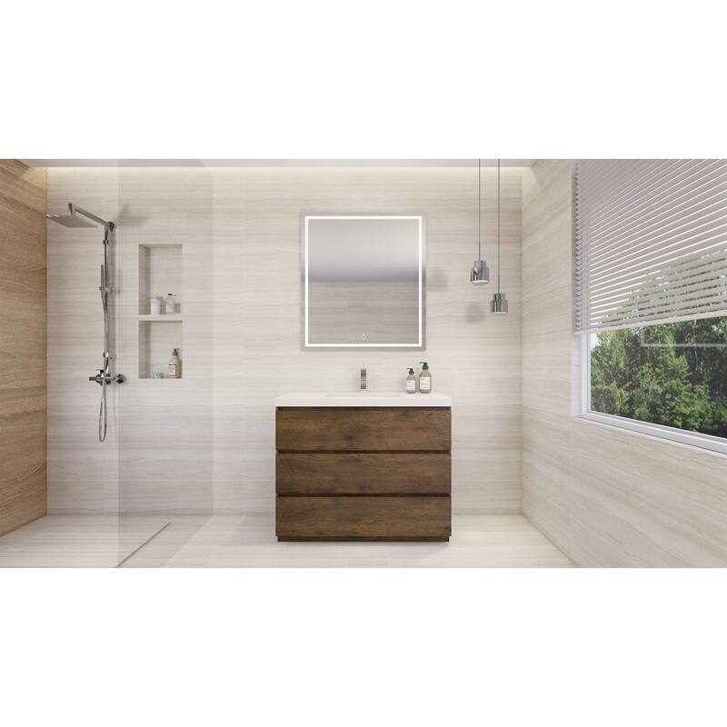 Aron 42'' Freestanding Vanity with Reinforced Acrylic Sink